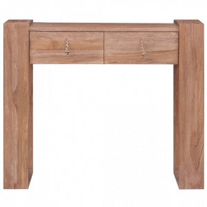 Masa consola, 90 x 35 x 75 cm, lemn masiv de tec - V287896V - Img 2
