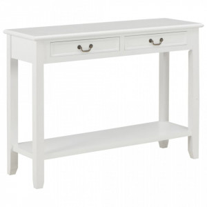 Masa consola, alb, 110 x 35 x 80 cm, lemn - V249900V