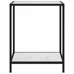 Masa consola, alb, 60 x 35 x 75 cm, sticla securizata - V322829V - Img 2