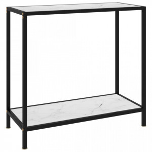 Masa consola, alb, 80 x 35 x 75 cm, sticla securizata - V322833V