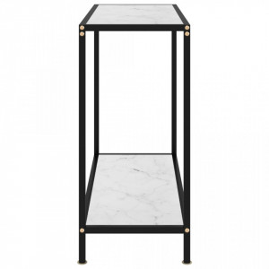 Masa consola, alb, 80 x 35 x 75 cm, sticla securizata - V322833V - Img 3