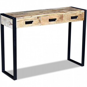Masa consola cu 3 sertare, lemn de mango dur, 110 x 35 x 78 cm - V243299V - Img 3
