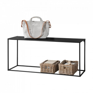 Masa consola de perete, 50 x 115 x 32 cm, negru mat - P65461665 - Img 2