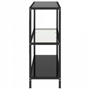 Masă consolă transparent/negru 100x36x90 cm sticlă securizată - V331630V - Img 4