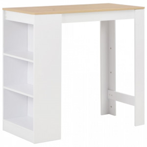 Masa de bar cu raft, alb, 110 x 50 x 103 cm - V280215V - Img 1