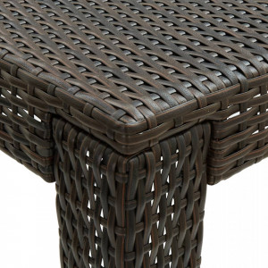 Masă de bar de grădină, maro, 140,5 x 60,5 x 110,5 cm poliratan - V45876V - Img 4