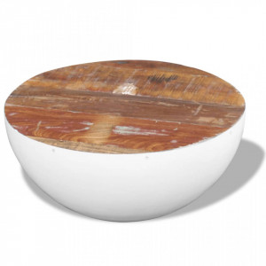 Masa de cafea, forma bol, lemn reciclat esenta tare, 60x60x30cm - V243353V - Img 4