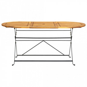 Masă de grădină, 160x85x74 cm, lemn masiv de acacia, oval - V313162V