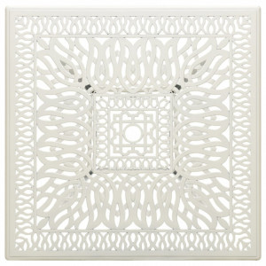 Masă de grădină, alb, 90x90x73 cm, aluminiu turnat - V315590V - Img 3