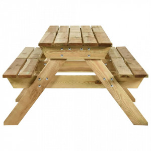 Masă de picnic cu bănci, 220x122x72 cm, lemn de pin tratat - V318399V - Img 3
