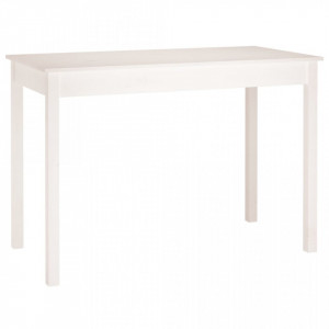 Masă de sufragerie, alb, 110x55x75 cm, lemn masiv de pin - V814250V - Img 1