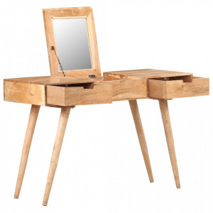 Masă de toaletă cu oglindă, 112x45x76 cm, lemn masiv acacia - V323590V - Img 2