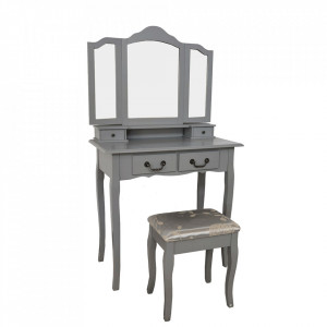 Masă de toaletă cu scaun, gri, 80 cm - TP287070 - Img 1