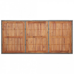 Masa gradina, gri, 190x90x75 cm, poliratan si lemn masiv acacia - V46108V - Img 4