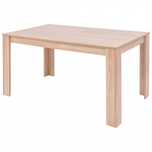Masă și scaune 5 piese, piele artificială, stejar, crem - V243528V - Img 4