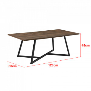 Masuta cafea, 120 x 60 x 45 cm, efect lemn nuanta inchisa - P77062379 - Img 3