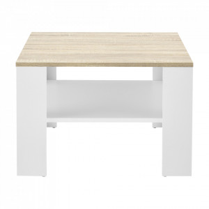 Masuta cafea Amelia, 60 x 60 x 40 cm, PAL, alb-efect lemn stejar - P66779283 - Img 2