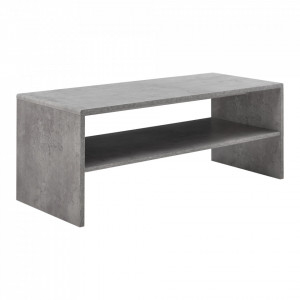 Masuta cafea Gabi, 100 x 40 x 40 cm, PAL, gri ciment, cu compartiment depozitare - P65749135