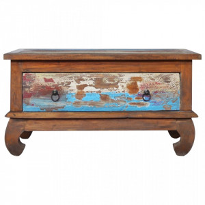 Masuta de cafea, 80 x 50 x 40 cm, lemn de tec reciclat - V289057V - Img 3