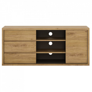 Măsuţă, masă, comodă TV, stejar și gri - TP303741