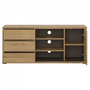 Măsuţă, masă, comodă TV, stejar și gri - TP303741 - Img 6
