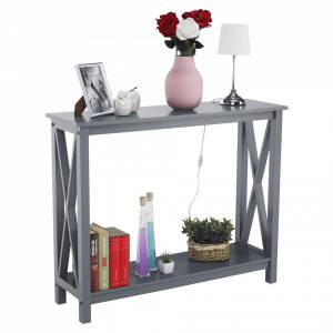 Măsuţă tip consolă, gri, 100x80x30 cm - TP277083 - Img 11