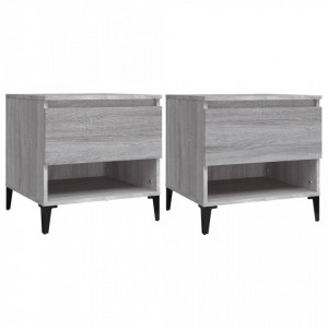 Mese laterale, 2 buc., gri sonoma, 50x46x50 cm, lemn compozit - V819561V
