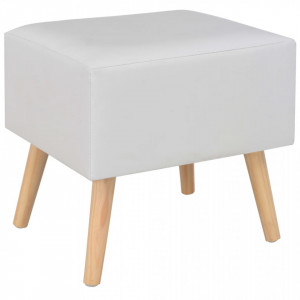 Noptiera, alb, 40 x 35 x 40 cm, piele ecologica - V247536V - Img 3