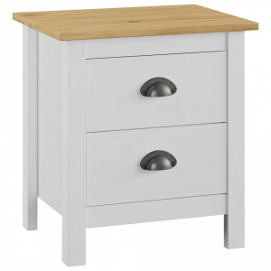 Noptiera Hill Range, alb, 46x35x49,5 cm, lemn masiv de pin - V288906V