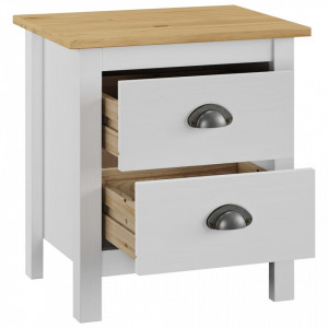 Noptiera Hill Range, alb, 46x35x49,5 cm, lemn masiv de pin - V288906V - Img 3