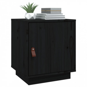 Noptiere, 2 buc., negru, 40x34x45 cm, lemn masiv de pin - V818284V - Img 4