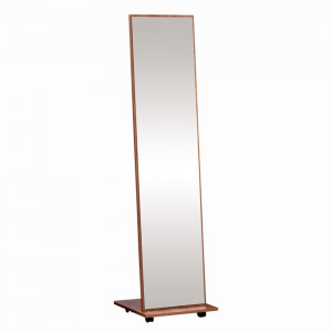 Oglindă de podea cu roţi, maro, 40x168 cm - TP256732