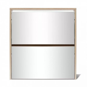 Pantofar cu oglinda 2 niveluri, culoare stejar, 63 x 17 x 67 cm - V243045V - Img 4