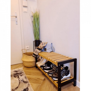 Pantofar cu rafturi, maro şi negru, 70x26x33 cm - TP272257 - Img 11