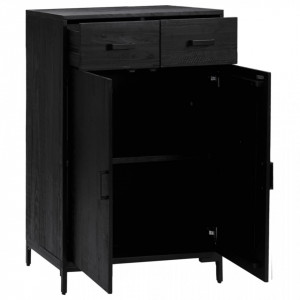 Pantofar, negru, 75x40x110 cm, lemn masiv de pin - V349934V - Img 4