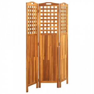 Paravan de cameră cu 3 panouri, 121x2x170 cm, lemn masiv acacia - V311878V - Img 3