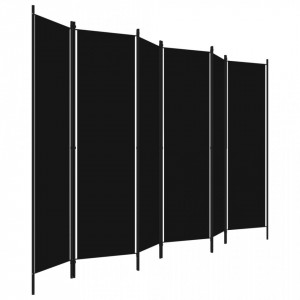 Paravan de camera cu 6 panouri, negru, 300 x 180 cm - V320730V - Img 3