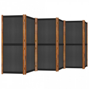 Paravan de cameră cu 6 panouri, negru, 420x180 cm - V319182V - Img 4
