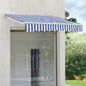 Paravan solar, 300 x 250 cm, albastru/alb unghi inclinare reglabil - P75702622 - Img 1