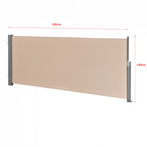 Paravan solar retractabil, 300 x 140 cm, bej - P75902415 - Img 3