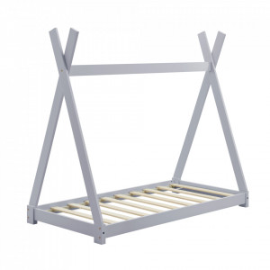 Pat copii, 148,5x76x138 cm, gri deschis - P67263871 - Img 5