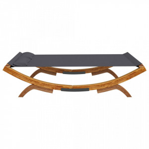 Pat de exterior, antracit, 165x188,5x46 cm, lemn masiv curbat - V313950V - Img 3
