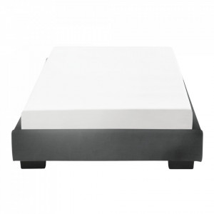 Pat tapitat modern cu saltea, 200 x 90 x 16 cm, negru, pentru 1 persoana - P67666364 - Img 7