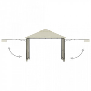 Pavilion cu acoperiș dublu extins, 3x3x2,75 m, crem, 180 g/m² - V48003V - Img 3