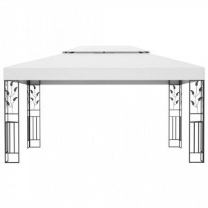 Pavilion cu acoperiș dublu & șiruri de lumini LED, alb, 3x4 m - V3070298V - Img 4