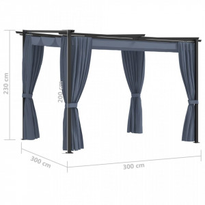 Pavilion cu draperii, antracit, 3 x 3 m, oțel - V48051V - Img 4