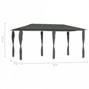 Pavilion cu huse pentru stâlpi, antracit, 3x6x2,6 m, 160 g/m² - V313619V - Img 4