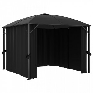 Pavilion cu perdele, antracit, 300 x 300 x 265 cm - V48600V - Img 3