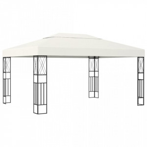 Pavilion cu șir de lumini LED, crem, 3x4 m, țesătură - V3070328V - Img 3
