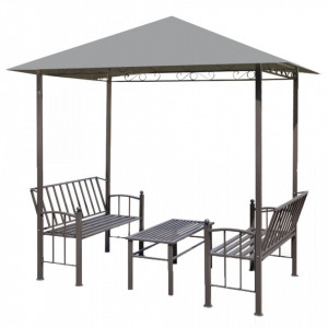 Pavilion de grădină cu masă și bănci, antracit, 2,5x1,5x2,4 m - V44755V